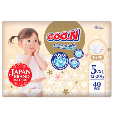 Підгузки Goo.N Premium Soft, розмір 5/XL, 12-20 кг, 40 шт.