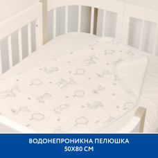 Непромокаюча пелюшка Piccolino Animals, 50х80 см, муслін