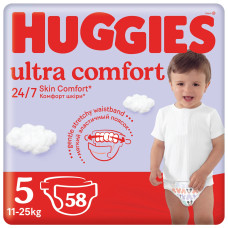 Підгузки Huggies Ultra Comfort, розмір 5, 11-25 кг, 58 шт.
