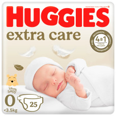 Підгузки Huggies Extra Care, розмір 0, до 3,5 кг, 25 шт.