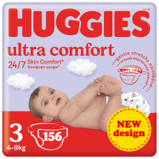 Підгузки Huggies Ultra Comfort, розмір 3, 4-9 кг, 156 шт.