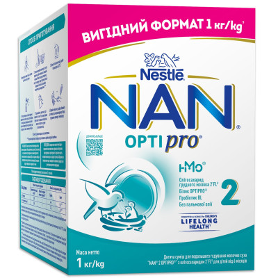 Суха молочна суміш NAN 2 Optipro з олігосахаридами 2'FL, з 6 міс., 1 кг в Одессе