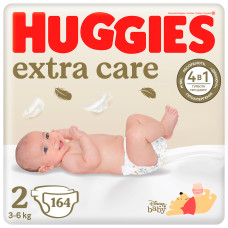 Підгузки Huggies Extra Care, розмір 2, 3-6 кг, 164 шт.