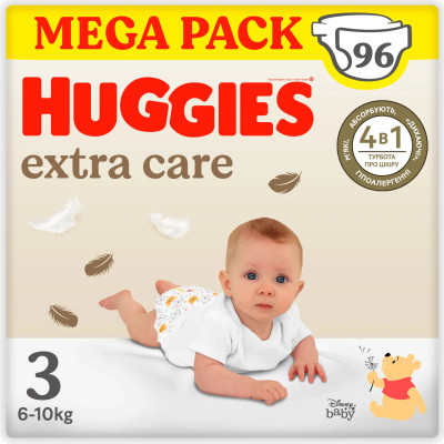 Підгузки Huggies Extra Care, розмір 3, 6-10 кг, 96 шт. в Полтаве