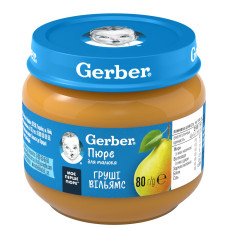 Фруктове пюре Gerber Груші Вільямс, з 6 міс., 80 г