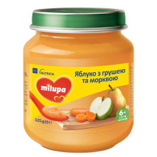 Фруктове пюре Milupa Яблуко з грушею та морквою, з 6 міс., 125 г Фруктове пюре Milupa Яблуко з грушею та морквою, з 6 міс., 125 г