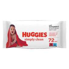 Серветки вологі Huggies Simply Clean, 72 шт.