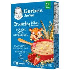 Безмолочна каша Gerber Мультизлакова з хрусткими пластівцями та шматочками полуниці, з 12 міс., 200 г Безмолочна каша Gerber Мультизлакова з хрусткими пластівцями та шматочками полуниці, з 12 міс., 200 г