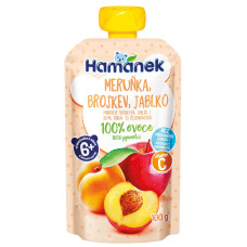 Фруктове пюре Hamanek з яблука, абрикоса та персика, з 6 міс., 100 г