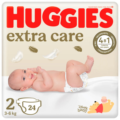 Підгузки Huggies Extra Care, розмір 2, 3-6 кг, 24 шт. в Ивано-Франковске Підгузки Huggies Extra Care, розмір 2, 3-6 кг, 24 шт. в Ивано-Франковске