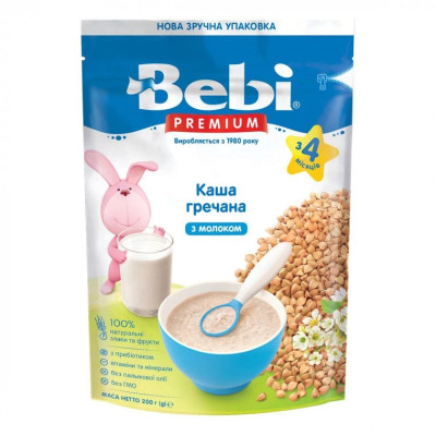 Каша молочна Bebi Premium Гречана, з 4 міс., 200 г в Ровном Каша молочна Bebi Premium Гречана, з 4 міс., 200 г в Ровном
