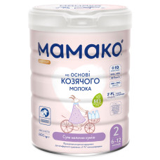 Суха суміш Mамако Premium 2 на козячому молоці, з олігосахаридами, 6-12 міс., 800 г
