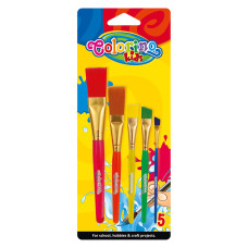 Набір акрилових кистей Colorino Jumbo плоскі 5 шт (39062PTR) Набір акрилових кистей Colorino Jumbo плоскі 5 шт (39062PTR)