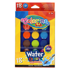 Фарби акварельні великі таблетки Colorino 18 кольорів (54737PTR)