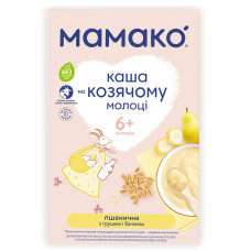 Каша на козячому молоці Мамако Пшенична з грушею та бананом, з 6 міс., 200 г Каша на козячому молоці Мамако Пшенична з грушею та бананом, з 6 міс., 200 г