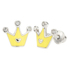 Сережки UMa&UMi Корона срібло жовті (4408806960126)