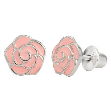 Сережки UMa&UMi Троянда срібло рожеві (4109046937663)