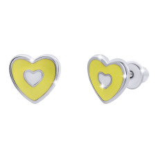 Сережки UMa&UMi Серце з серцем жовті (8377733245674)