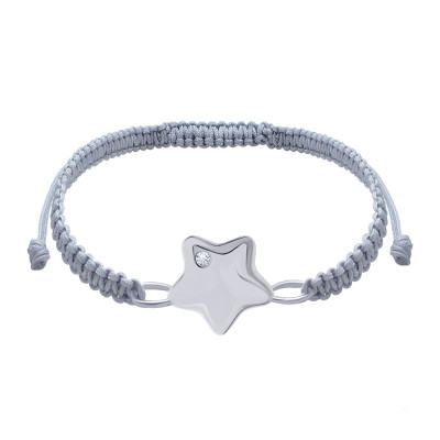 Браслет плетений UMa&UMi Зірка велика Swarovski сріблястий (5258220852304)