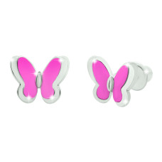 Сережки UMa&UMi Метелик рожеві (3494777338898)