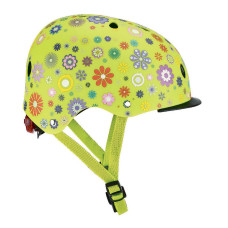 Защитный шлем Globber Цветы зеленый с фонариком  (507-106)