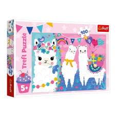 Пазли Trefl Щасливі лами 100 шт (16363)