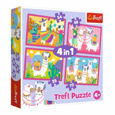 Пазли Trefl Лама на канікулах 4 в 1 (34322)