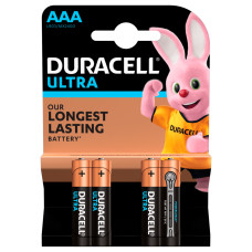 Батарейки алкалінові Duracell Ultra Power ААА 1.5V LR03 4 шт (5000394062931b)