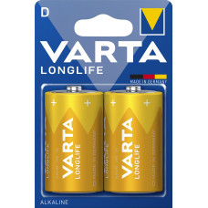 Батарейки алкалінові VARTA Longlife D BLI 2 шт (4008496525348)