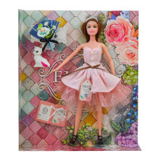 Лялька Emily Шатенка в рожевому сарафані (QJ077A/QJ077B-2)