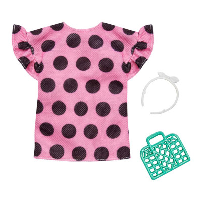 Одяг Barbie Вдягни та йди рожева в горошок туніка (FYW85/FXJ13) Одяг Barbie Вдягни та йди рожева в горошок туніка (FYW85/FXJ13)