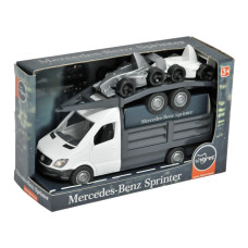 Машинка Tigres Бортова Mercedes-Benz Sprinter із лафетом біла 1:24 (39670)