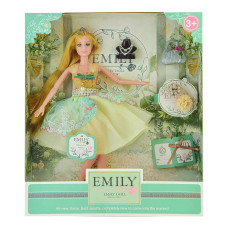 Лялька Emily у жовто-зеленій сукні з аксесуарами (QJ088A)