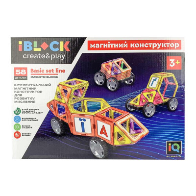 Магнітний конструктор IBLOCK 58 деталей (PL-920-04)