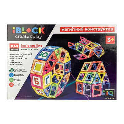 Магнітний конструктор IBLOCK 104 деталі (PL-920-09)
