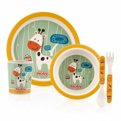 Набір посуду з бамбуку Nuby Bamboo&Maize 5 приборів жовтий (5498yellow) в Черкассах