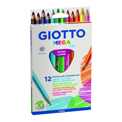 Карандаши цветные Fila Giotto Mega tri 12 цветов (220600)