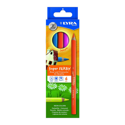 Карандаши цветные Fila Lyra Super ferby neon макси 6 цветов (L3721063)