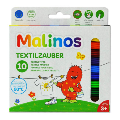 Фломастери Malinos T-Shirtzauber для ткани 10 кольорів (MA-300010) в Полтаве Фломастери Malinos T-Shirtzauber для ткани 10 кольорів (MA-300010) в Полтаве