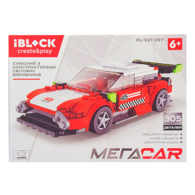 Конструктор IBLOCK Спорткар червоний (PL-921-297) Конструктор IBLOCK Спорткар червоний (PL-921-297)
