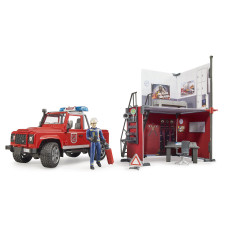 Ігровий набір Bruder Top Profi Series Пожежна станція з Land Rover Defender (62701)