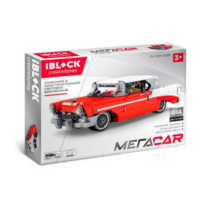 Конструктор IBLOCK Ретромобіль червоний (PL-921-339) в Запорожье
