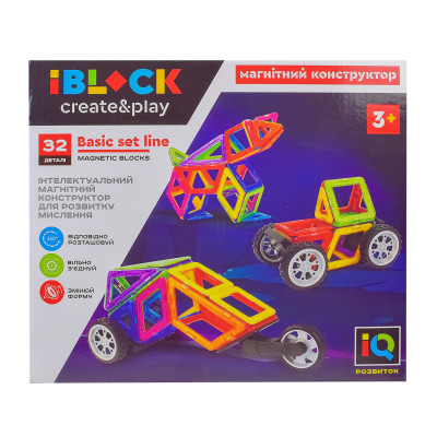 Магнітний конструктор IBLOCK 32 деталі (PL-921-259)