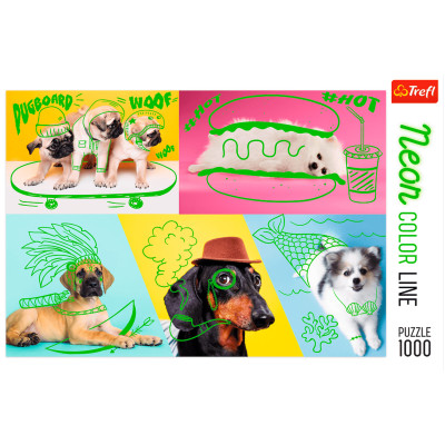 Пазл Trefl Neon Color Line Кумедні песики (10578)