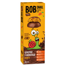 Цукерки натуральні Равлик Боб Манго в бельгійському молочному шоколаді, з 3 років, 30 г