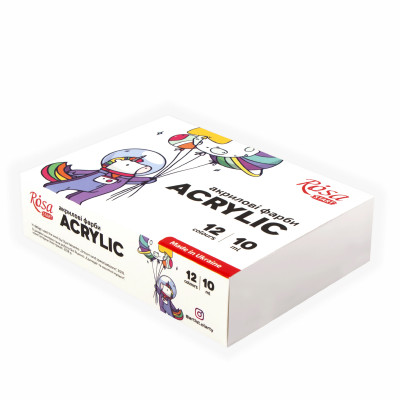 Набір акрилових фарб Rosa start Space Unicorn 12 x 10 мл (322111010) в Ровном Набір акрилових фарб Rosa start Space Unicorn 12 x 10 мл (322111010) в Ровном