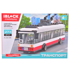 Конструктор IBLOCK Транспорт Тролейбус білий (PL-921-378)
