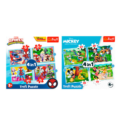 Набір пазлів Trefl Команда Павучка та Гарний день Міккі Мауса 4 в 1 (34611/34604) в Одессе Набір пазлів Trefl Команда Павучка та Гарний день Міккі Мауса 4 в 1 (34611/34604) в Одессе