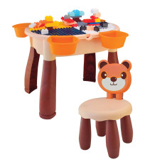 Ігровий стіл та стілець IBLOCK Time 2 school коричневий (PL-921-286)