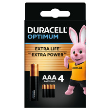 ​Батарейки алкаліновi Duracell Optimum AAA CEE GEN3 4 штуки (5000394158726)